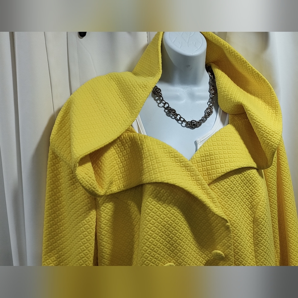 Ashro Vibrant Yellow Pea Coat - Picture 13 of 15